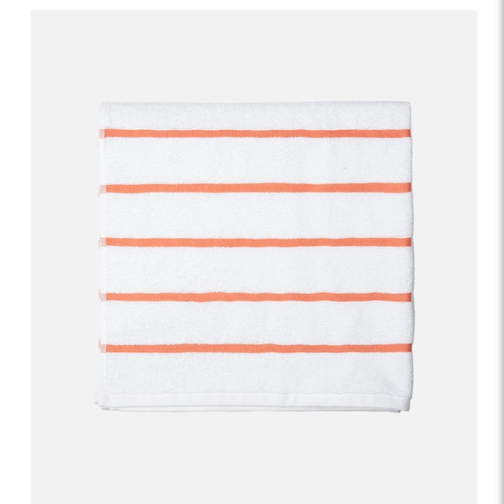 2 Cariloha Striped Beach Towel Sun-kissed Coral 30” x 60” 39% bamboo 54% cotton